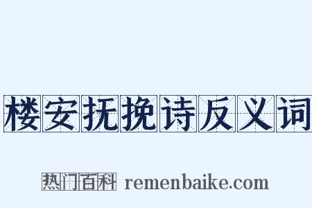 楼安抚挽诗反义词是什么意思的图片